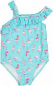 Kiko & Max Infant Girls Blue Flamingo One-Piece Swimsuit Size 12M 18M 24M