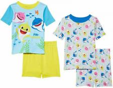 Baby Shark Toddler Unisex 4pc Pajama Short Set Size 2T 3T 4T