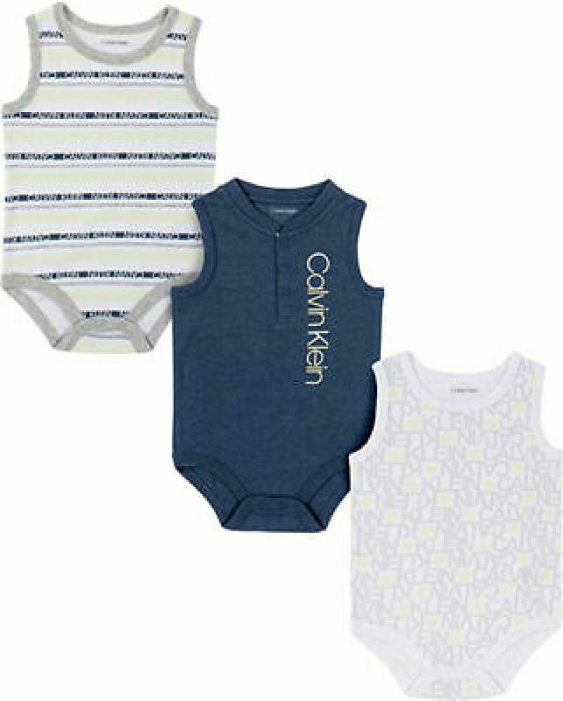 Calvin Klein Infant Boys 3pc Bodysuits Red/Black Size 0/3M 3/6M 6/9M 12M 18M
