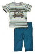 Calvin Klein Newborn Boys S/S Striped Top 2pc Teal Pant Set Size 3/6M $44.50