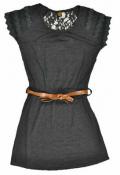 Poof Big Girls Charcoal Heather Belted Dress Size 7/8 10/12 14