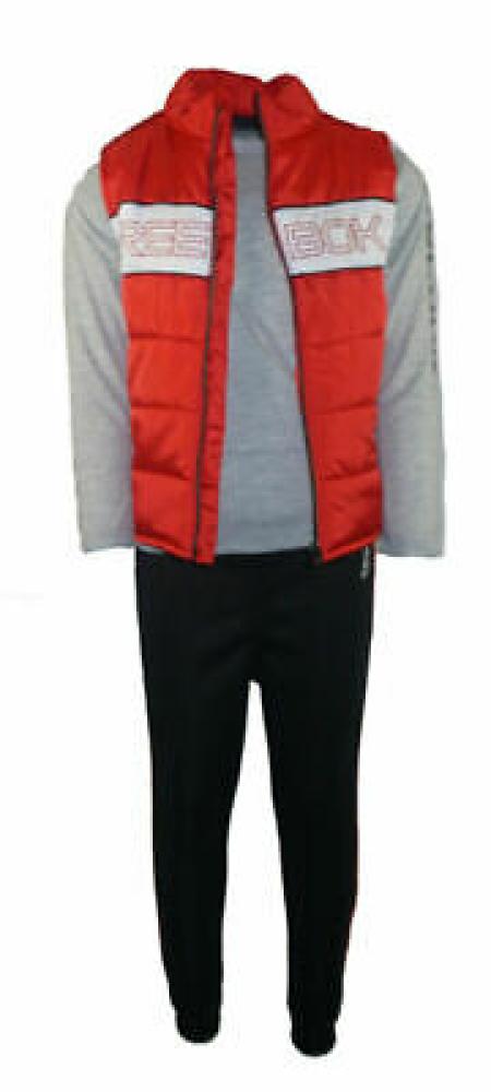 Reebok Boys Red Puffer Vest 3pc Jogger Set Size 2T 3T 4T 