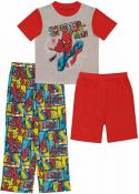Spider-Man Boys S/S Three-Piece Pajama Set Size 4 6 8 10