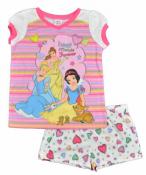 Disney Princess Girls S/S Pajama Top 2pc Pajama Short Set Size XS (4/5)