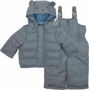 Carter's Infant Boys Grey Bear 2pc Snowsuit Size 12M 18M 24M