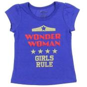 Wonder Woman Toddler Girls S/S Blue Girls Rule Top Size 2T 3T 4T