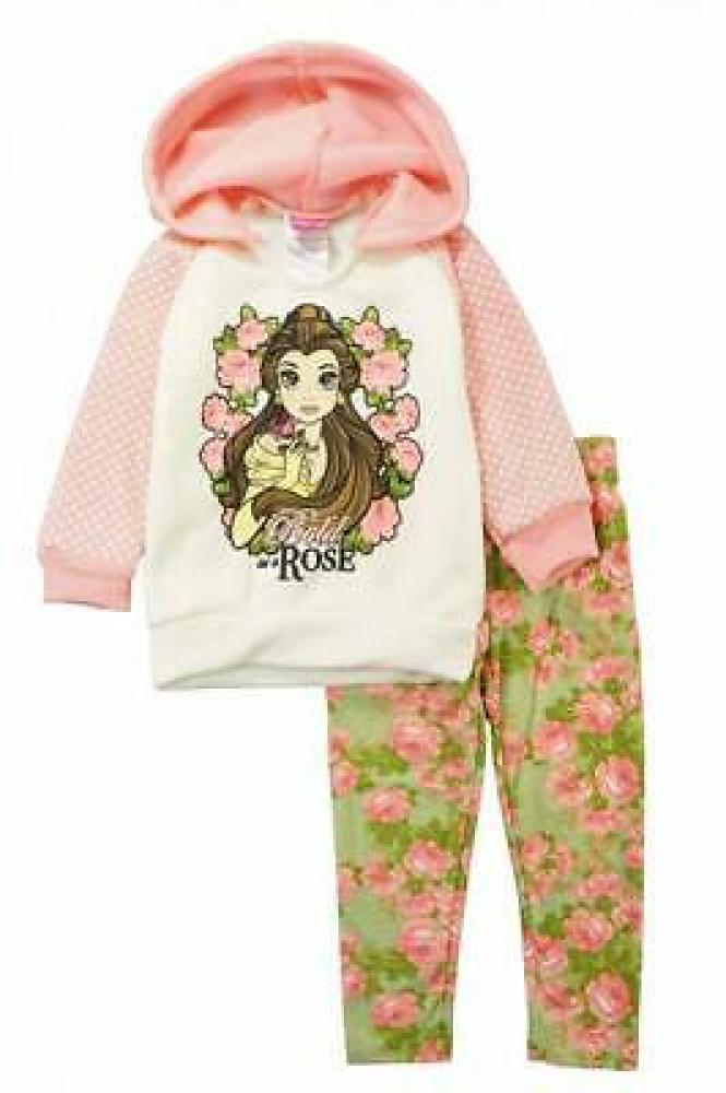 Disney Girls' Belle Pull-Over Hoodie & Legging Set Size 2T 3T 4T 4 5 6 6X