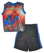Marvel Spider-Man Toddler Boys Blue Tank Top 2pc Short Set Size 2T 