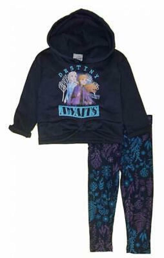 Frozen 2 Toddler Girls Navy Blue Hoodie 2pc Legging Set Size 2T 3T 4T 4 5 6 6X