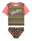 Skechers Girls Multi Color S/S Rashguard Swim Size 2T 3T 4T 4 5 6 6X