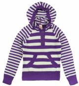 Chillipop Toddler Girls Purple & White Hooded Pull-Over Sweater Size 3T