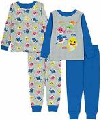 Baby Shark Toddler Boys L/S 4pc Cotton Pajama Pant Set Size 2T 3T 4T $44