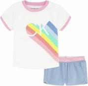 Calvin Klein Girls 2 Pieces Egret Short Set Size 4 5 6 6X