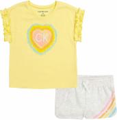 Calvin Klein Toddler Girls 2Piece Pale Banana Short Set Size 2T, 3T, 4T