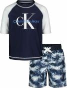 Calvin Klein boys 2 Pieces Navy Blazer Swim Short Set Size 12M, 18M, 24M