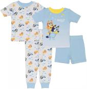 Bluey Boys' 4-Piece Cotton Stars Pajama Set Size 2T, 3T, 4T