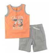 Calvin Klein Infant Boys Orange Tank Top 2pc Short Set Size 18M $44.50
