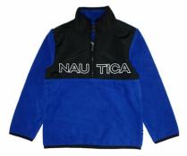 Nautica Boys Blue & Black 1/4 Zip Fleece Pull-Over Size 5