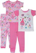 Trolls Toddler Girls 4pc Snug Fit Pajama Pant Set Size 2T 