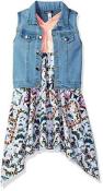 Kensie Toddler Girls 2pc Denim Vest and Hankerchief Hem Dress Size 2T 3T 4T $48
