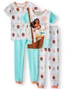 Disney Moana Girls 4pc Snug Fit Pajama Pant Set Size 8 $48