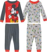 Mickey Mouse Infant Baby Boys 4pc L/S Pajama Pant Set Size 12M 18M 24M