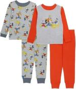 Mickey Mouse Toddler Boys 4pc Long Sleeve Pajama Pant Set Size 2T 3T 4T 