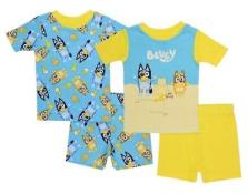 Bluey Toddler Boys Beach Sand Castle 4pc Pajama Short Set Size 2T 3T 4T $46