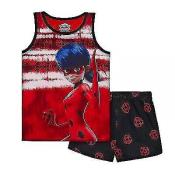 Miraculous Ladybug Girls Tank Top 2pc Pajama Short Set Size 4 6 8 10