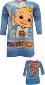 Cocomelon Toddler Girls Nightgown with Matching Doll Gown Size 2T 3T 4T