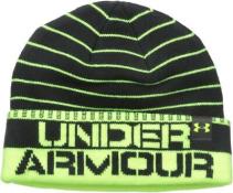 Under Armour Boys Black & Lime Green Beanie Size 4-6 Years 