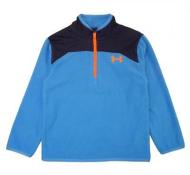 Under Armour Boys Mako Blue & Orange Fleece 1/4 Zip Sweater Size 4 