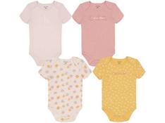Calvin Klein Girls 4 Pieces Pack Bodysuit Size 0/3M, 3/6M, 6/9M