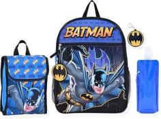 DC Comics Batman Little Boys 16 inch Backpack 6 Piece Set