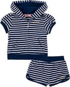 Juicy Couture Girls Navy 2pc Short Set Size 4 5 6 6X 7 8/10 12