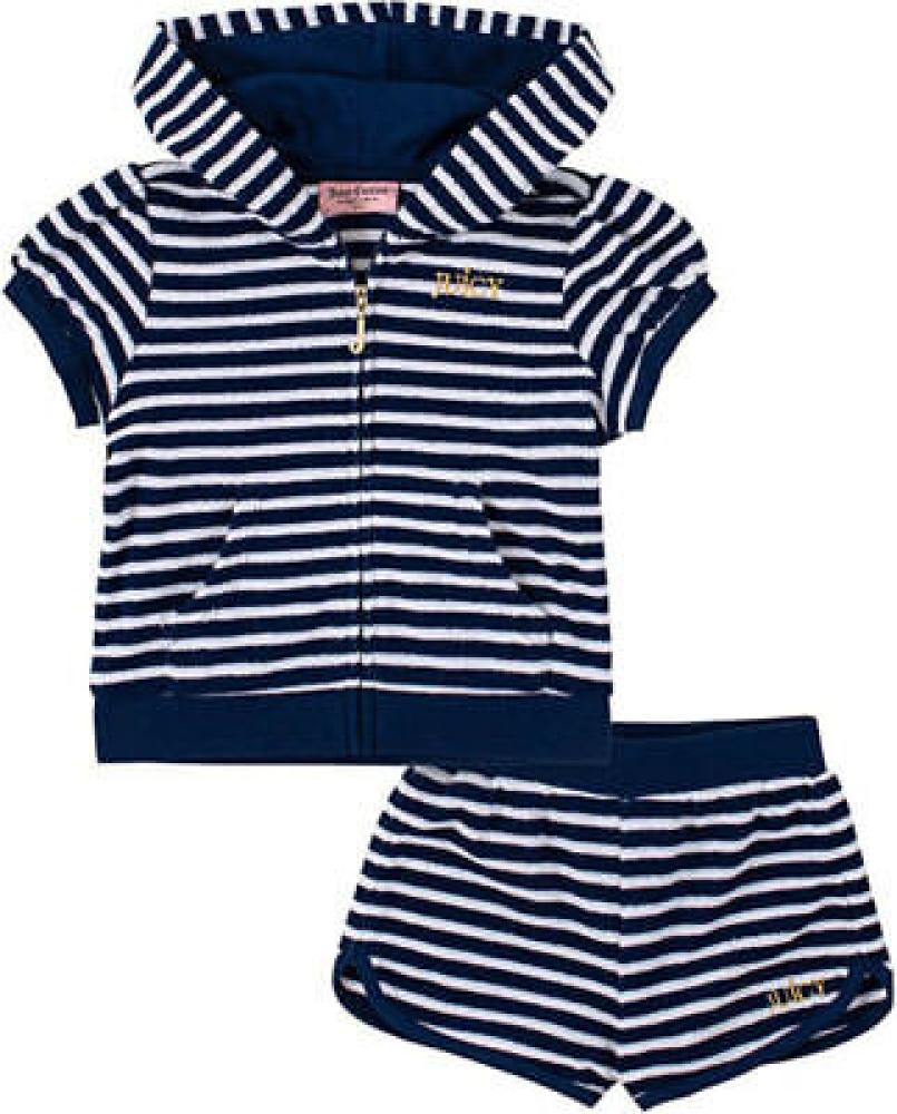 Juicy Couture Girls Navy 2pc Short Set Size 4 5 6 6X 7 8/10 12