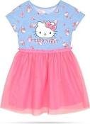 Hello Kitty Girls and Toddlers' Short Sleeve Tutu Dress Casual Party Tulle Skirt