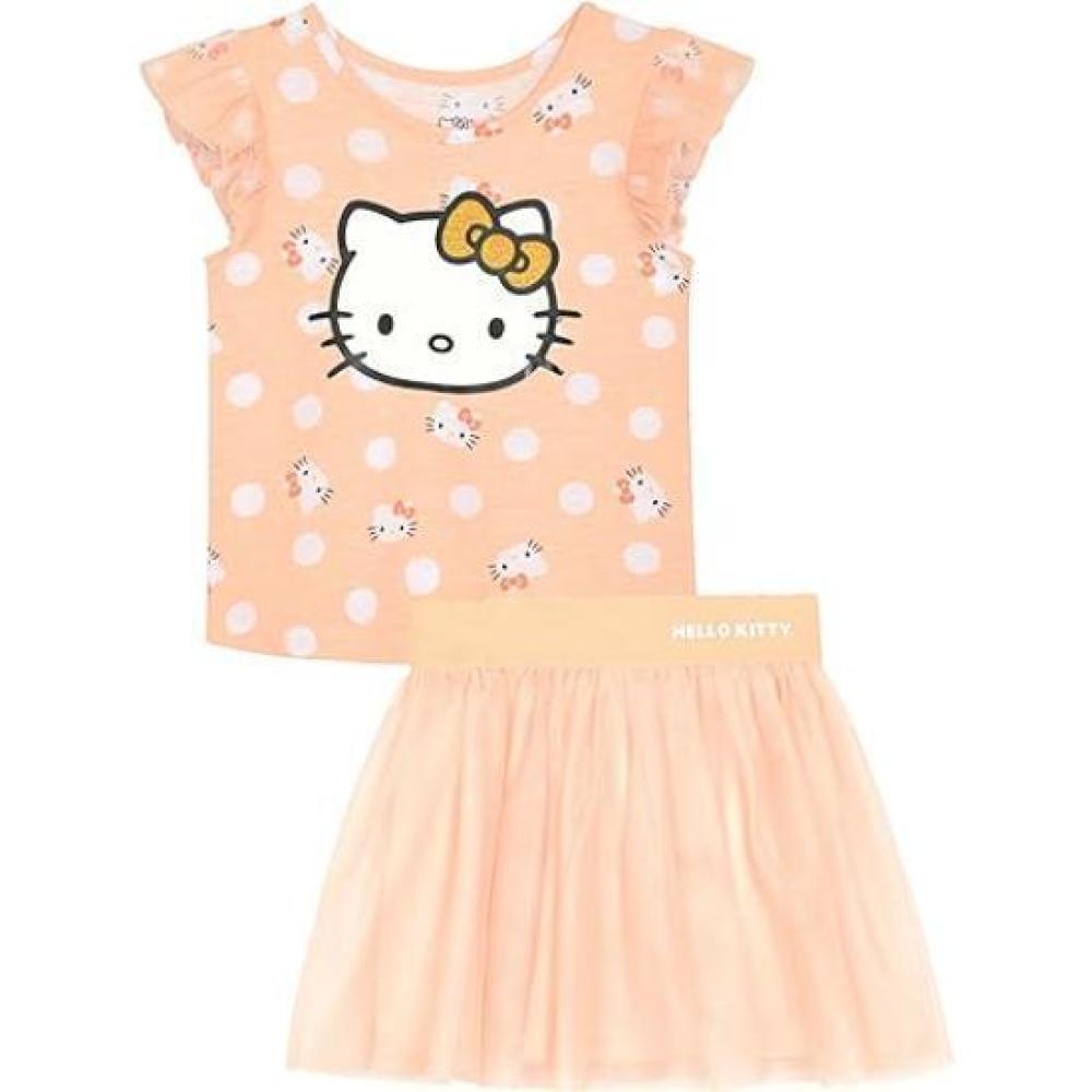 Hello Kitty Girls 2-Piece T-Shirt and Skirt Set Yellow