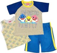 Nickelodeon Baby Shark Boys' 3 Piece Short Set Size 2T, 3T, 4T, 4, 5, 6, 7