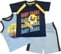 Nickelodeon Baby Shark Boys' 3 Piece Short Set Navy Size 2T, 3T, 4T, 4, 5, 6, 7