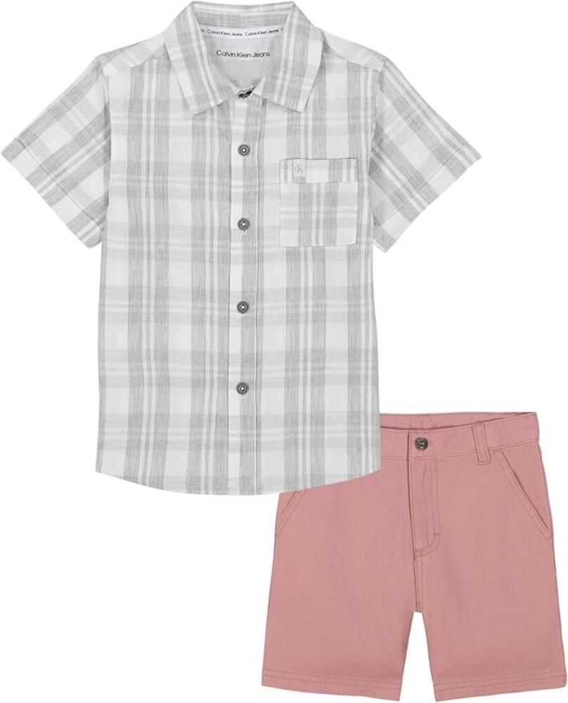 Calvin Klein Boys 2 Pieces Gray Short Size 2T,3T,4T,4,5,6,7