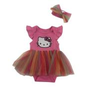 Hello Kitty Baby Girls’  Tutu  Bodysuit with headband Size 3m, 6m
