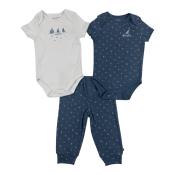 Nautica Infant Boys White /  Blue 3pc Pant Set Size  12M , 18M
